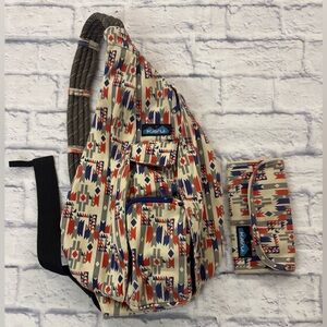 Kavu Mesa Southwestern Geometric Sling Bag and Matching Wallet (includes both)